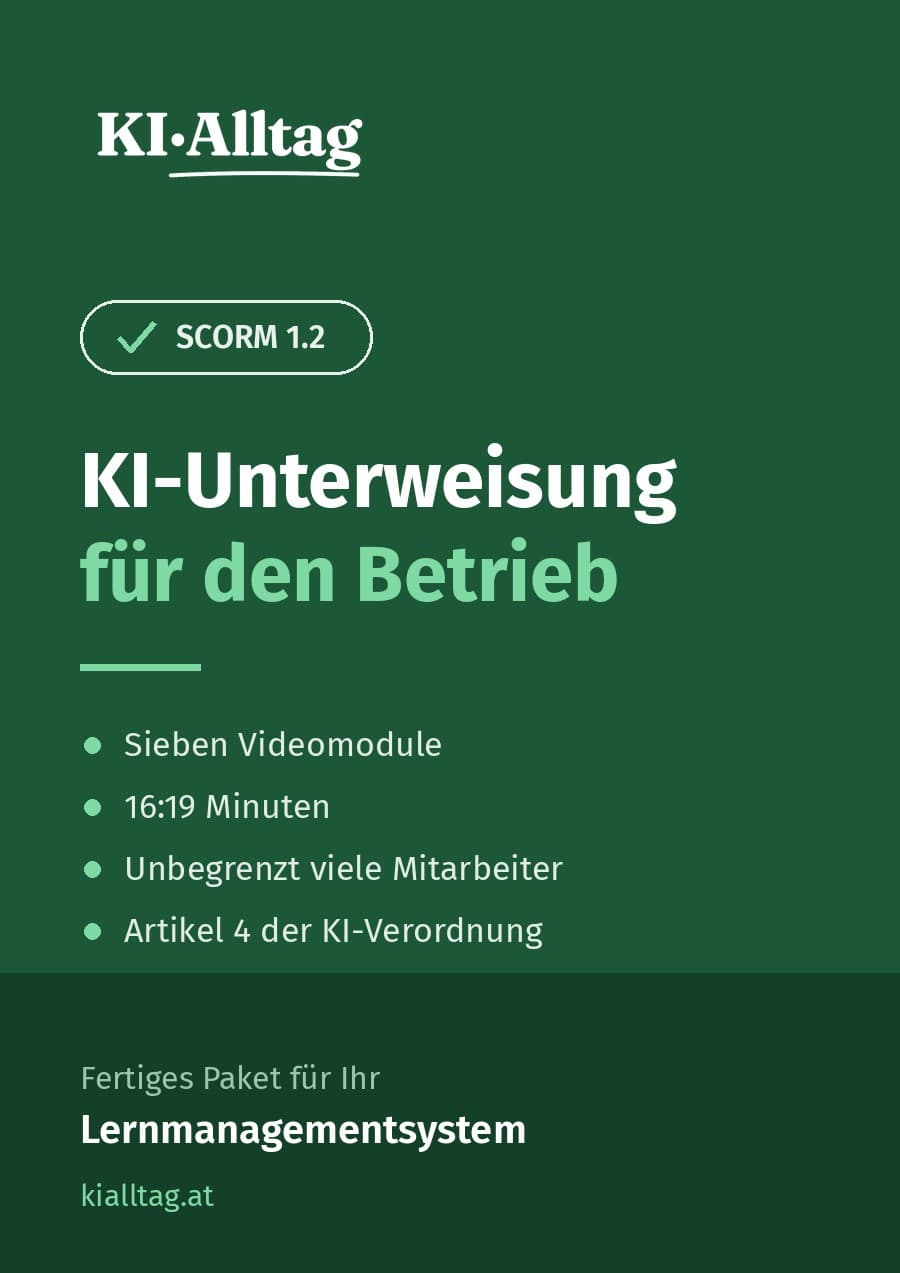 Deckblatt von SCORM-Paket: KI-Unterweisung fürs eigene Lernsystem