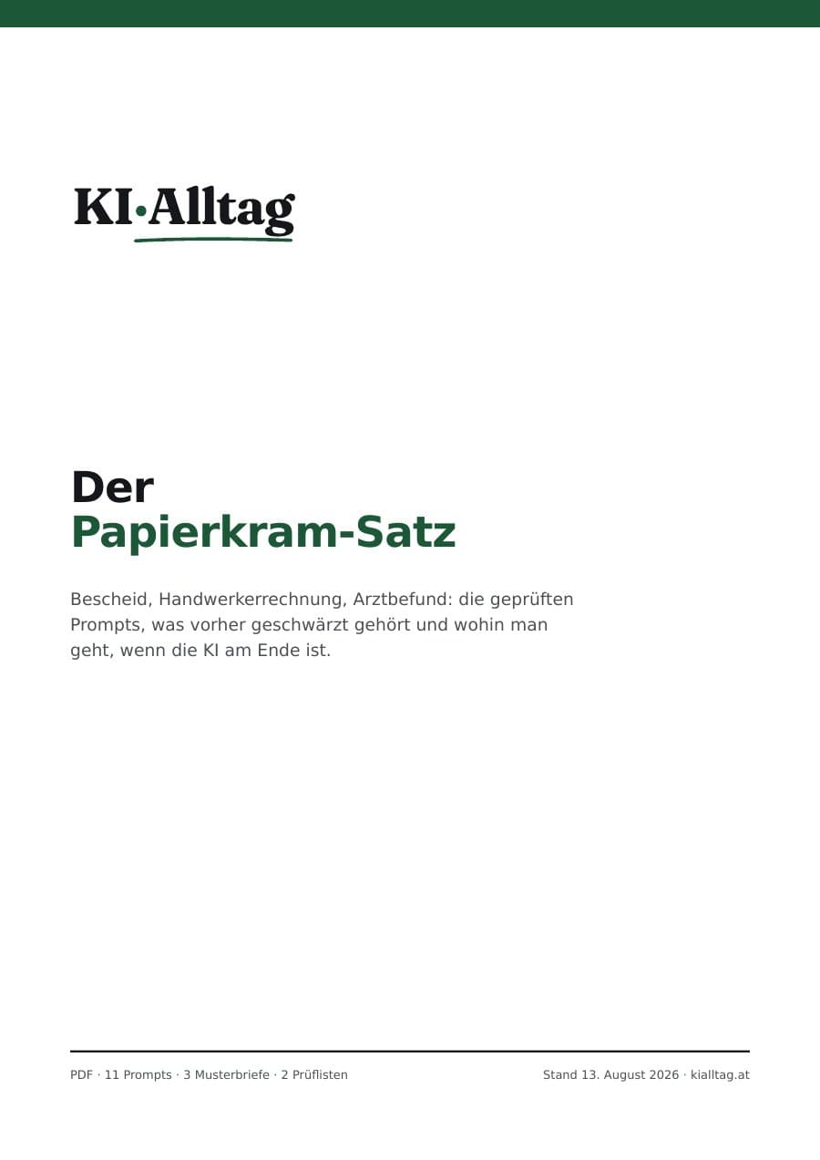 Deckblatt von Der Papierkram-Satz