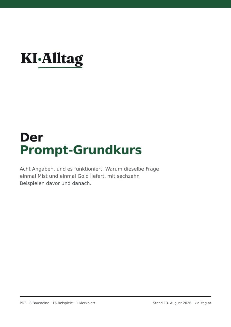 Deckblatt von Der Prompt-Grundkurs
