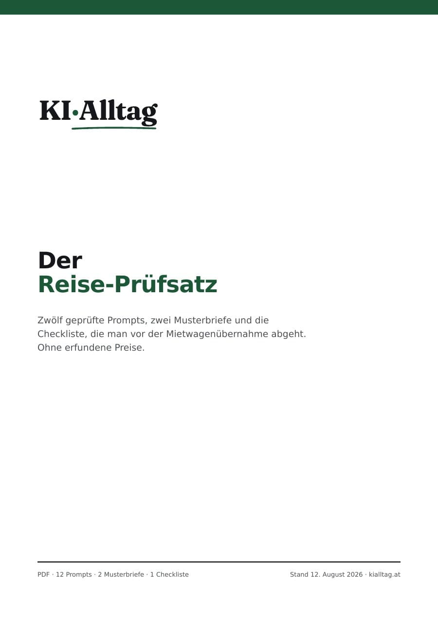 Deckblatt von Der Reise-Prüfsatz