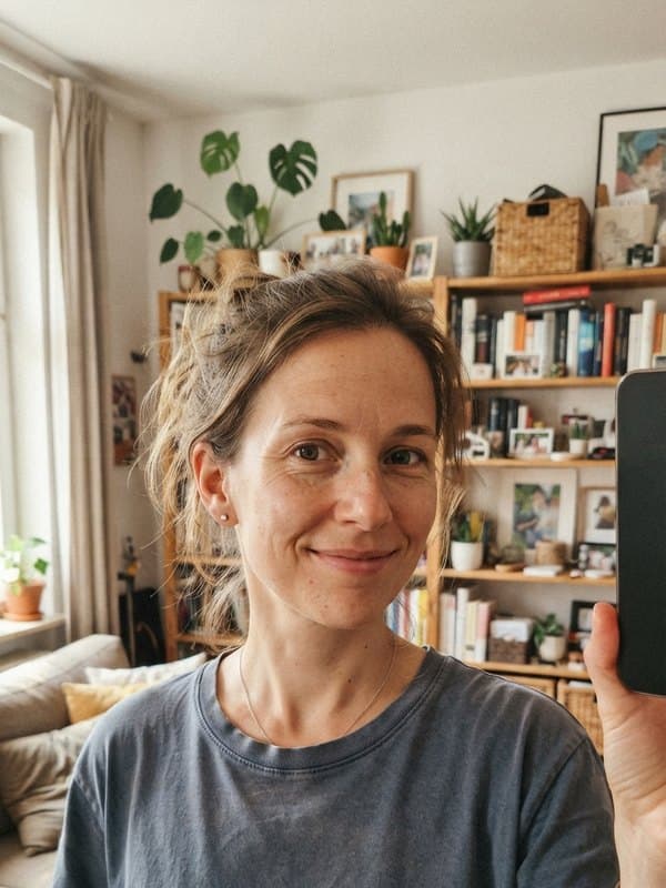 Handyfoto vorher: Aufgenommen im Wohnzimmer