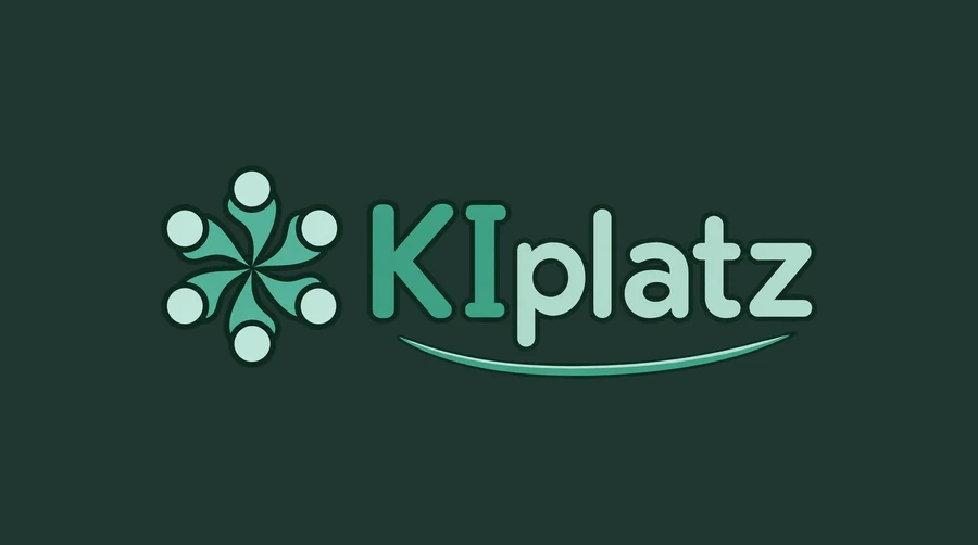 Logo von KIplatz: ein grünes Symbol aus sechs Personen im Kreis und der Schriftzug KIplatz auf dunkelgrünem Grund